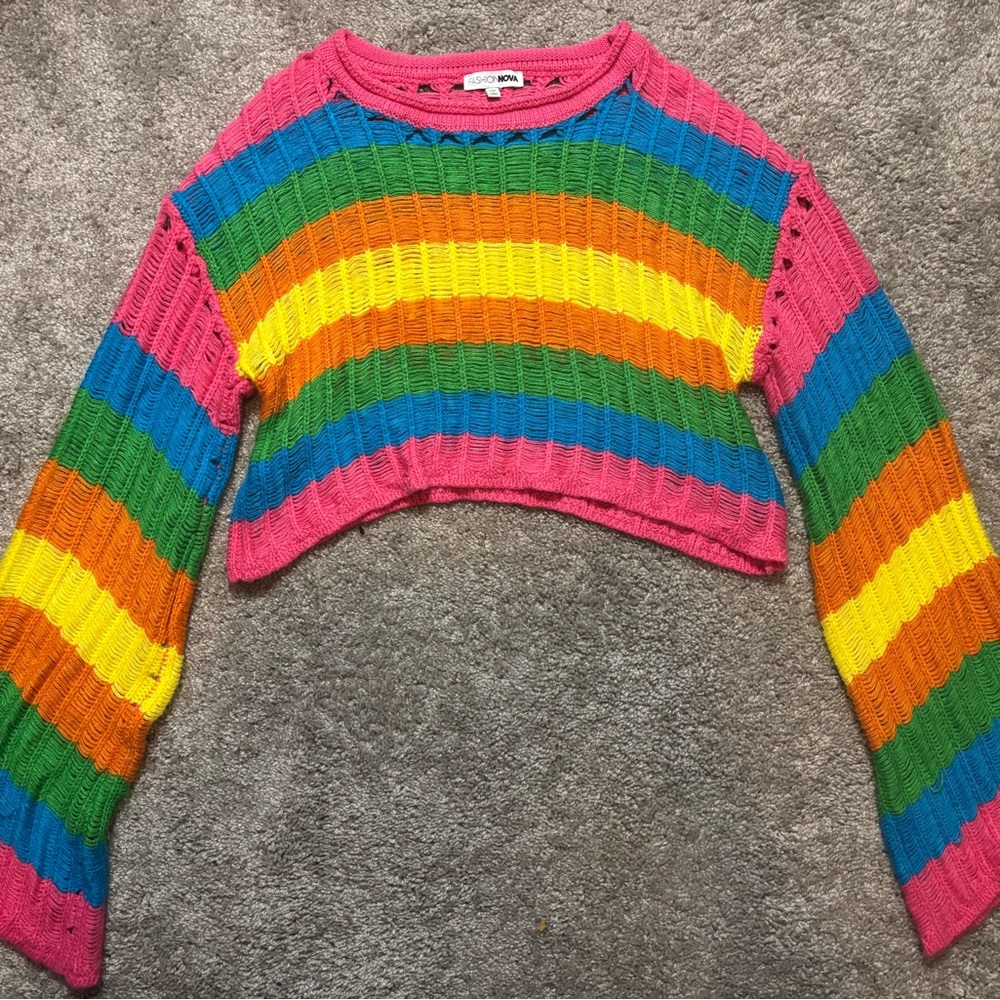 Rainbow-Colored Fashion Nova Sweater View 2
